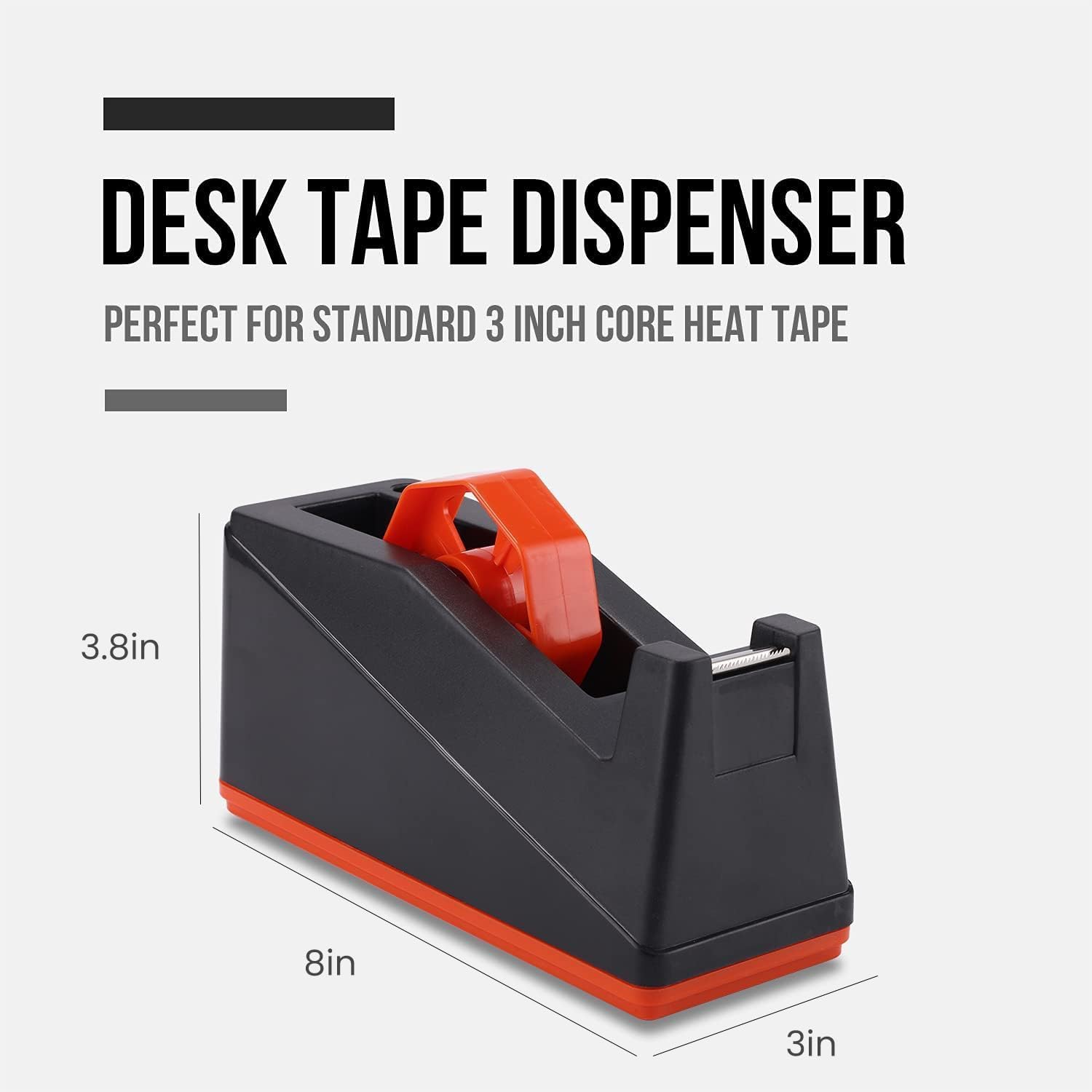 Lichamp 2 Pack Desktop Tape Dispenser Holder with Large 3 Inch Core for Masking, Heat Transfer Sublimation, Painters, Freezer and Kitchen Tapes, 0228BK - Lumora Desk