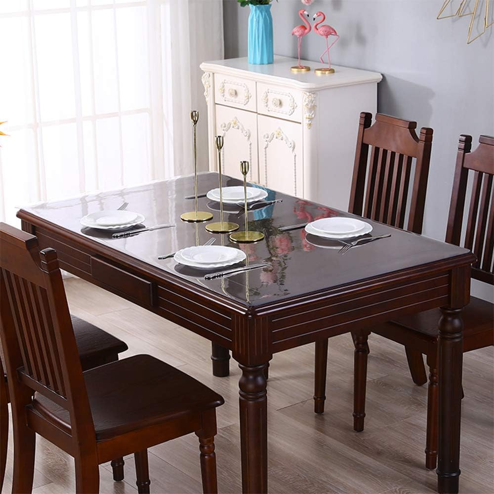 1.5mm Thick 16 x 36 Inch Clear Table Cover Protector Rectangular Wipeable Desk Pad Mat PVC Vinyl Table Cloth Table Pad for End Table Office Computer Writing Desk Chair mat Dinig Table Coffe Table
