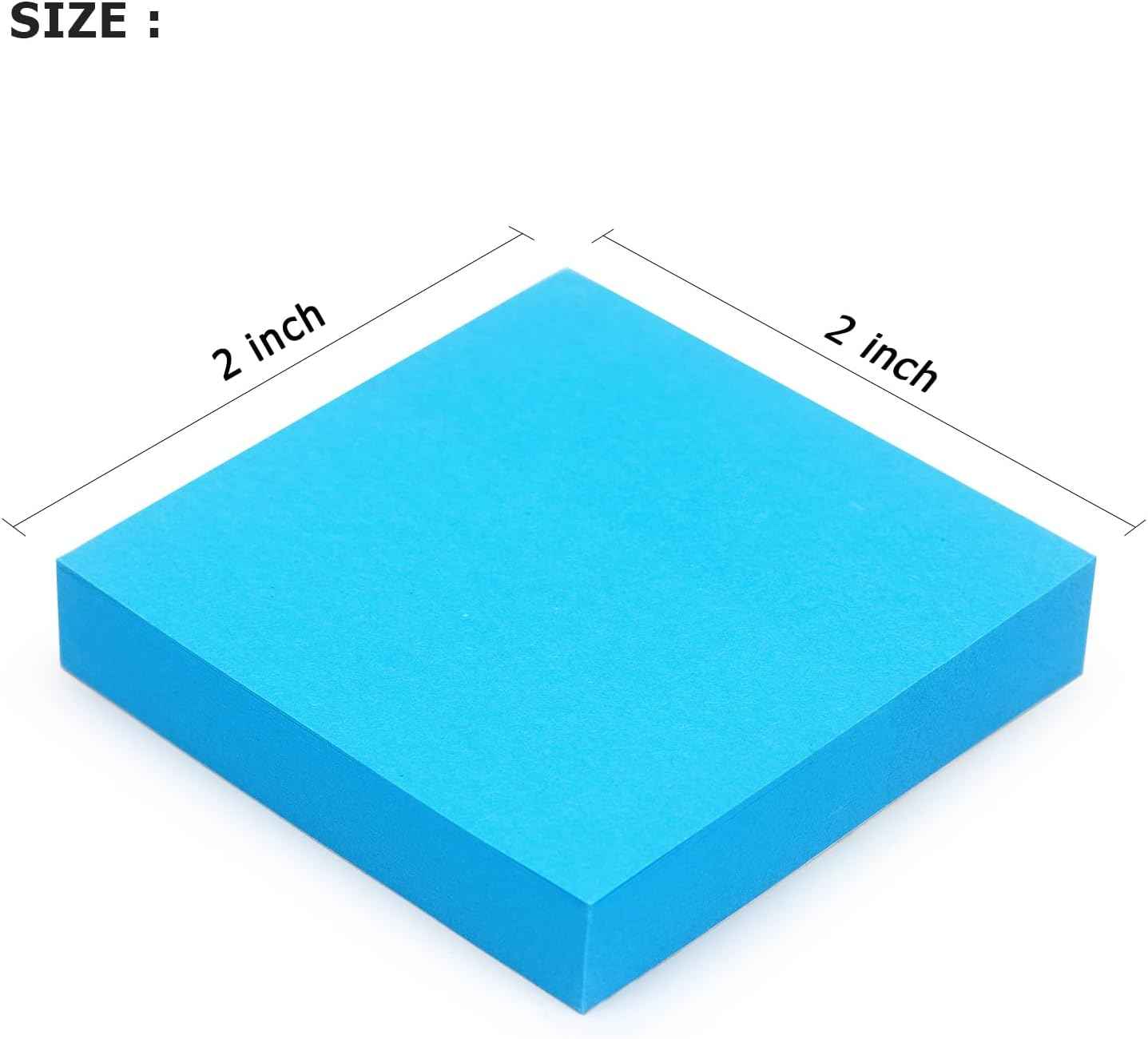Sticky Notes 2x2 inch Bright Colors Self-Stick Pads 8 Pads/Pack 100 Sheets/Pad Total 800 Sheets