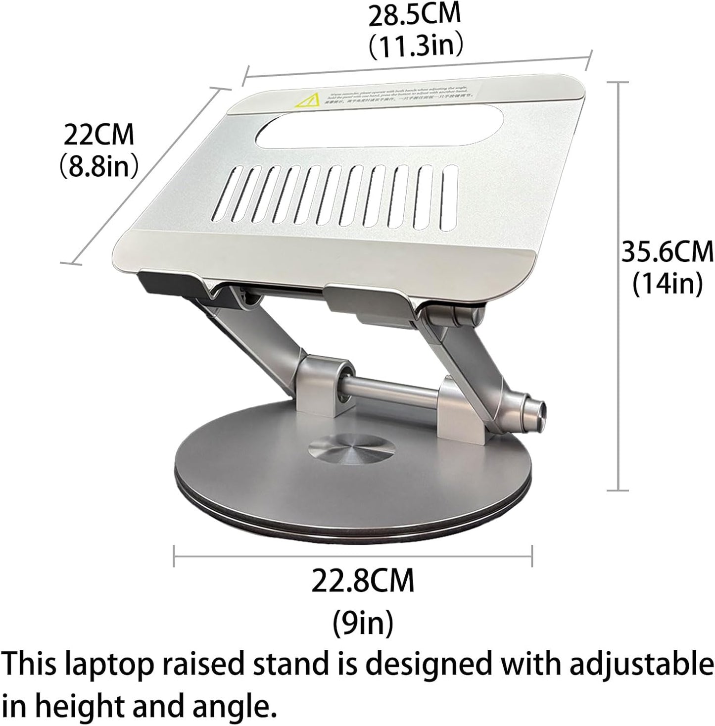 lcocove Laptop Stand for Desk, Adjustable Computer Stand with 360° Rotating Base, Ergonomic Laptop Riser for Collaborative Work, Foldable & Portable Laptop Stand, fits for All 10-16" Laptops