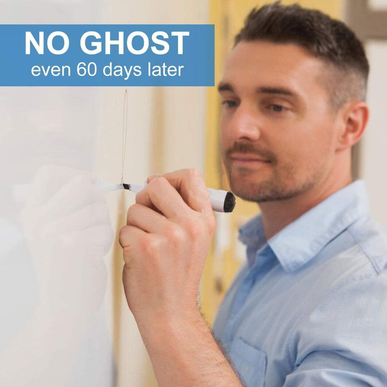 AFMAT Dry Erase Board Sticker, 48 x 36 inches White Board Wallpaper, Dry Erase Sticker for Wall, 4' x 3' Peel and Stick Whiteboard Contact Paper, Adhesive Whiteboard Roll, No Ghost, 3 Markers