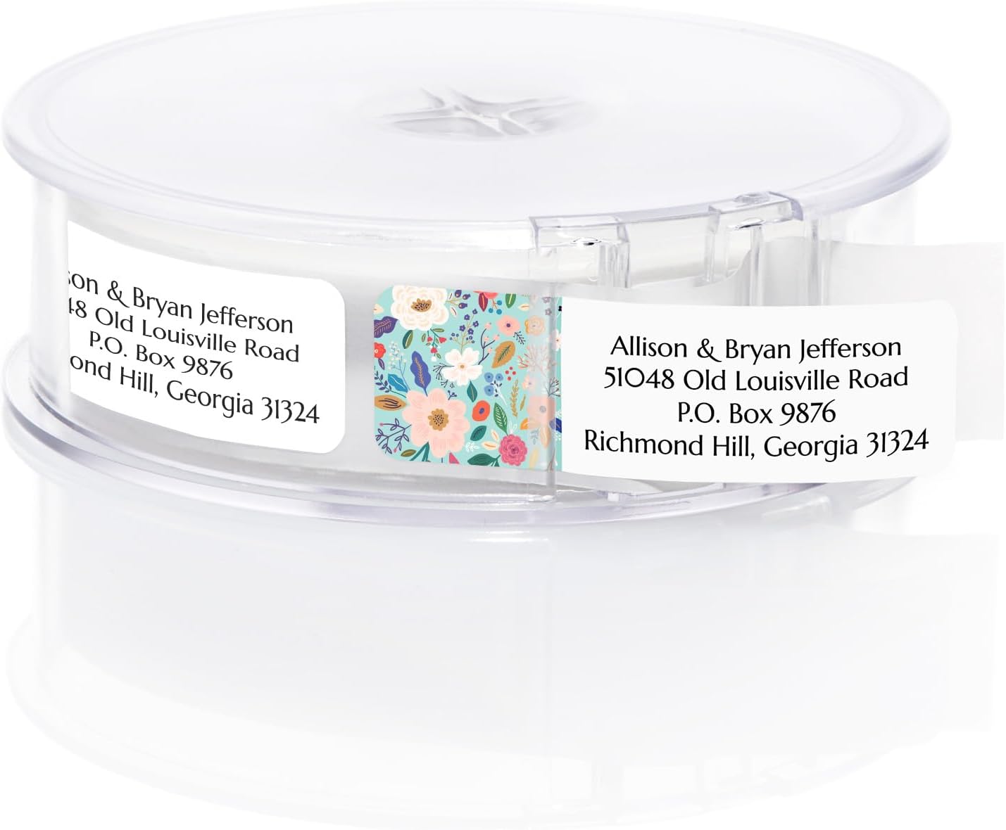 Multi-Floral Print Rolled Address Labels / 250 Personalized Return Address Labels/Designer Address Stickers in Elegant Plastic Dispenser - Lumora Desk