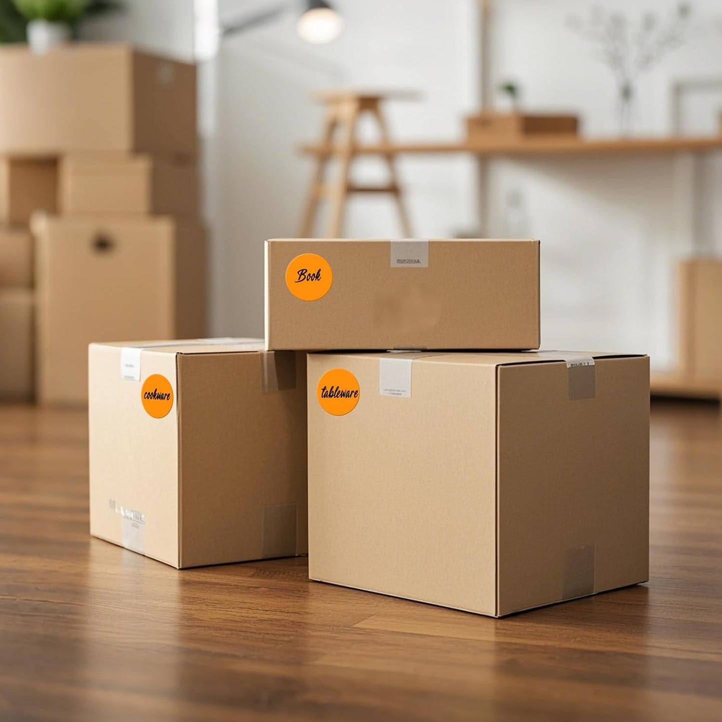 300 PCS Circle Stickers 4 Inch Orange Vinyl Floor Dots Sticker Removable Self-Adhesive Colored Large Round Label Roll for Marking Inventory Organizing Classroom Line Up Spots