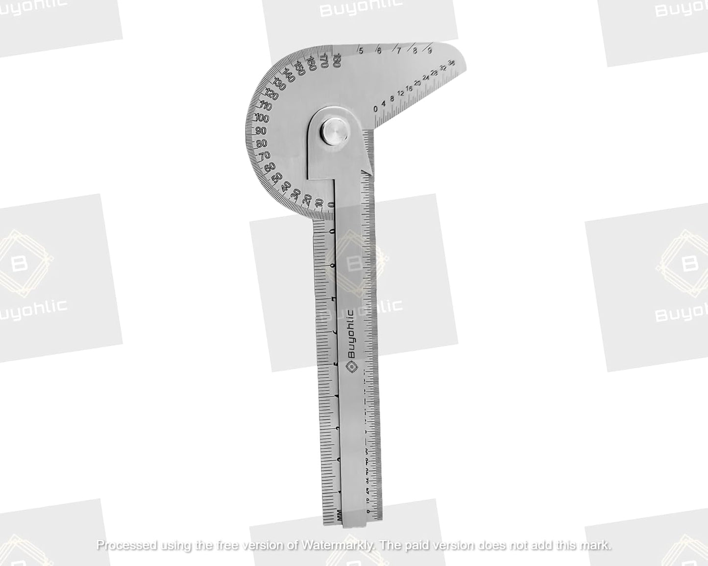 Buyohlic Multi Purpose Protractor Square Rule Centre Finder Drill Point Gauge Hand Tools