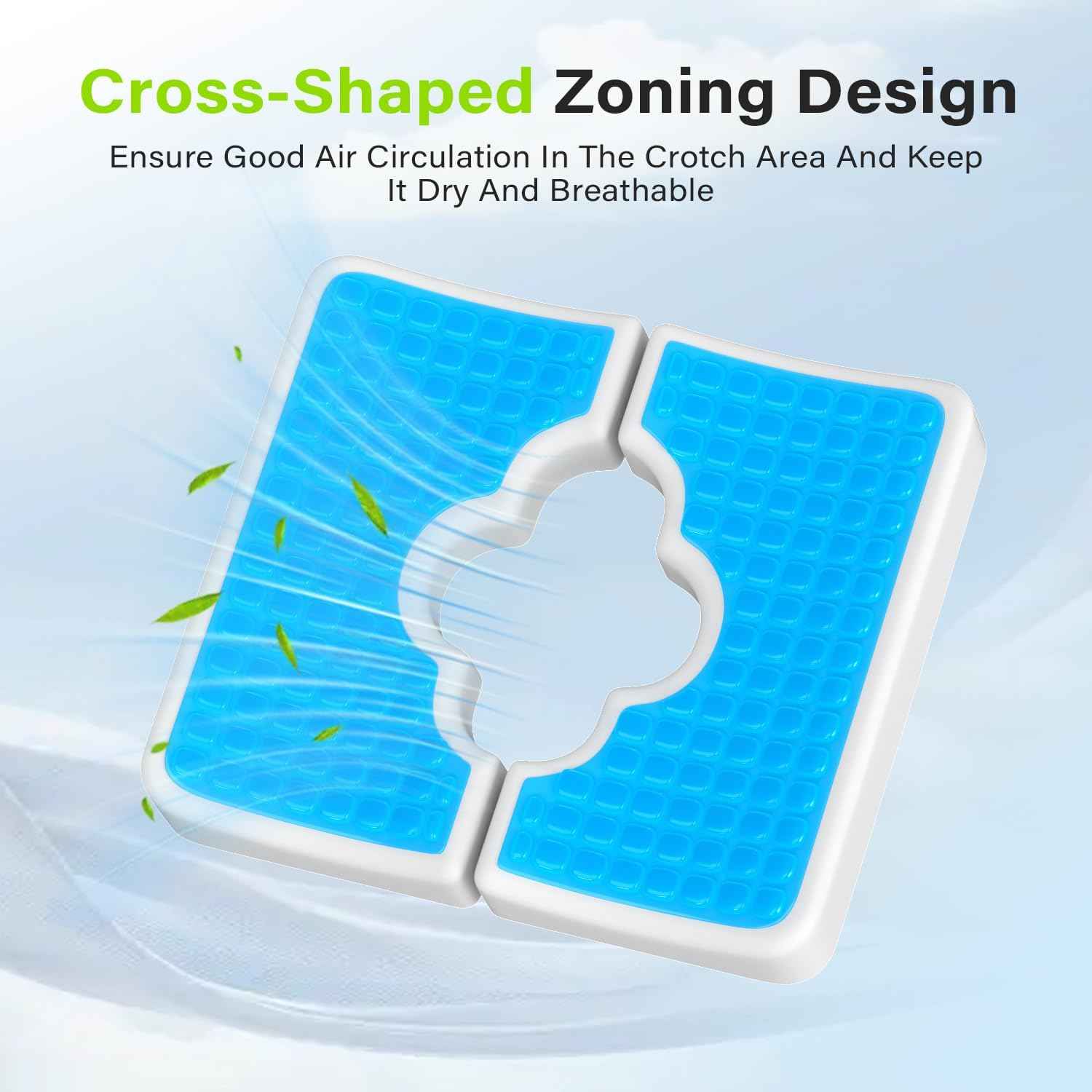 Bed Sore Cushion, Gel Wheelchair Seat Cushion,18”x16” Relieve Sciatica, Back, Coccyx & Ulcer Pain, Foldable Ergonomic Cushion for Bedridden, Elderly, with Anti-Slip Cover & Handle