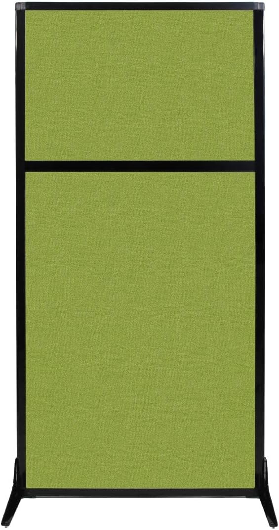 Versare Workstation Partition | Portable Wall Divider | Modern Office Cubicle | Free Standing Privacy Screen | Flexible Work Space | 33" x 70" Lime Green Fabric Panels
