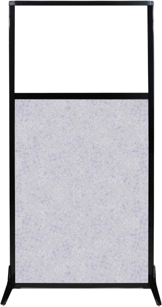 Versare Office Workstation Screen | Portable Wall Divider | Modern Cubicle | Freestanding Privacy Screen | Flexible Work Space | 1 Panel | 33" Wide x 70" Tall Marble Gray SoundSorb Panels with Window