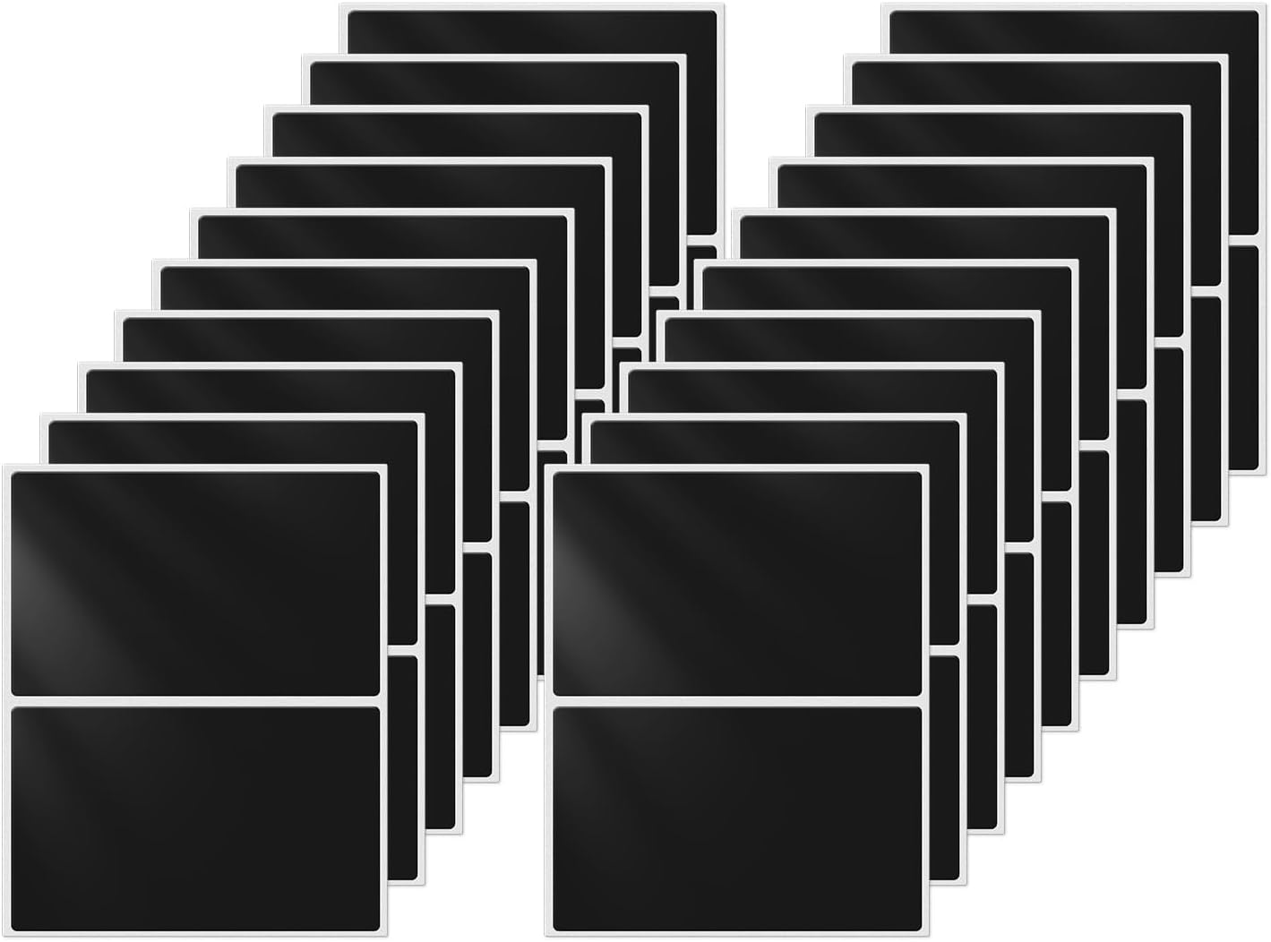 Colored Labels Stickers 3×2 Inch Rectangle Vinyl Black Sticker Removable Assorted Color Coding Name Tag for File Folder Classroom Office Inventory Marking 40 PCS