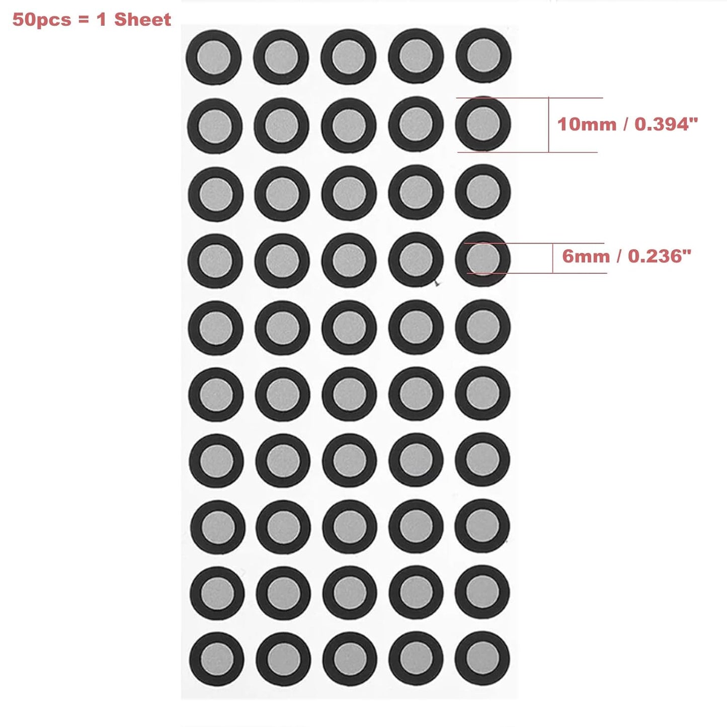 3D Scanner Markers for Industrial and Consumer 3D Scanner Optical Tracking Projects, HogarDeco 6.0mm 3D Scanner Dots 3D Target for Industrial and Interest 3D Scanning (500pcs, Inner 6mm, Outer 10mm）