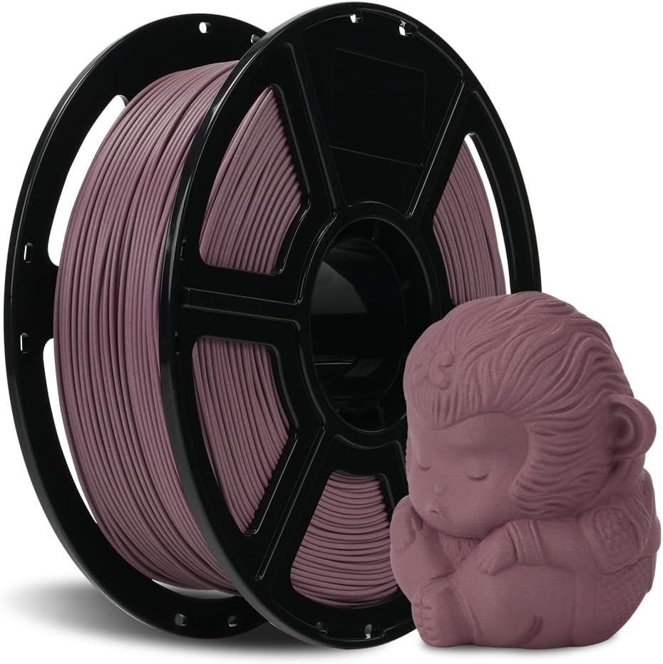 FLASHFORGE Carbon Fiber PLA Filament 1.75mm, Carbon Fiber Reinforced PLA 3D Printer Filament, 1KG Spool Dimensional Accuracy +/- 0.02mm, High Strength & High Abrasion-Resistance (Dusty Pink)