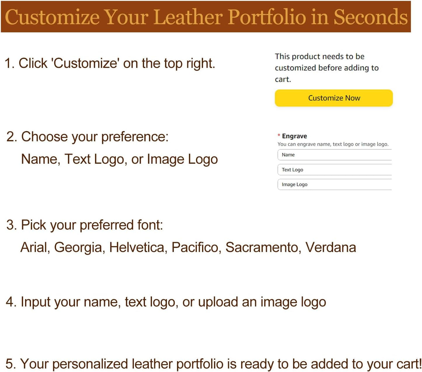 Personalized Genuine Leather Portfolio with Front Pocket for Men and Women, Custom Engraved Zippered Padfolio Binder for 8.5 x 11 Legal Pad Notebook, Professional Laptop Case, Dark Brown
