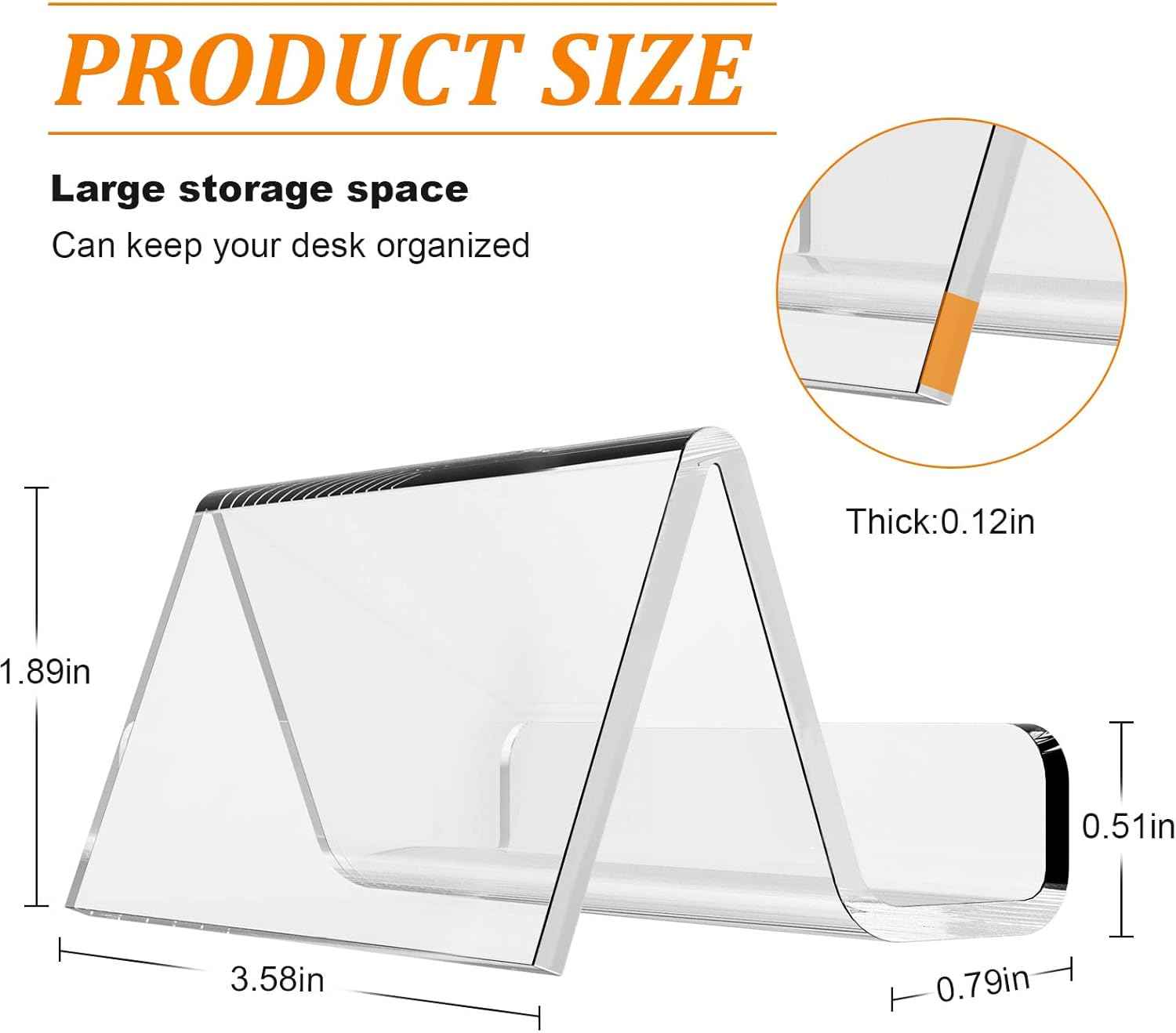 Acrylic Business Card Holder for Desk, Business Card Stand Desktop Business Card Holders for Exhibition，Office Acrylic Business Card Stand Display ，Capacity: 50 Cards （3 Pack）…