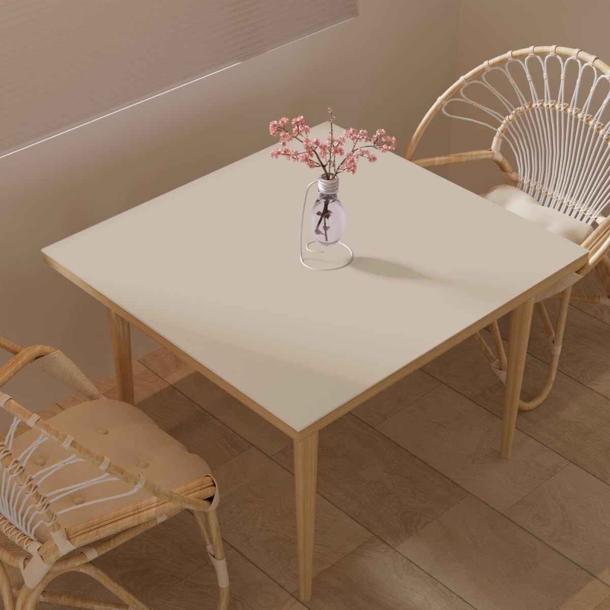 Leather Table Cover,1.8mm Thick,36x36 Inch Table Protector,Table Protector for Dining Room Table,Dining Table Protector.(Off White+Light Gray,36x36)