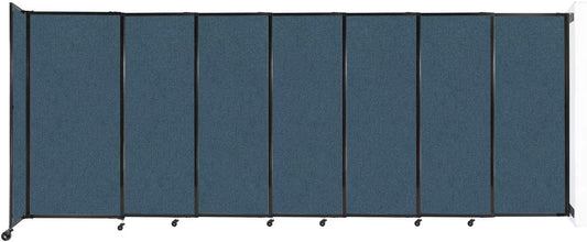 Wall-Mounted Sliding StraightWall Room Divider | Adjustable Widths | Locking Wheels | Room Separator | Up to 15'6" Wide x 6' Tall Caribbean Fabric Panels - Lumora Desk