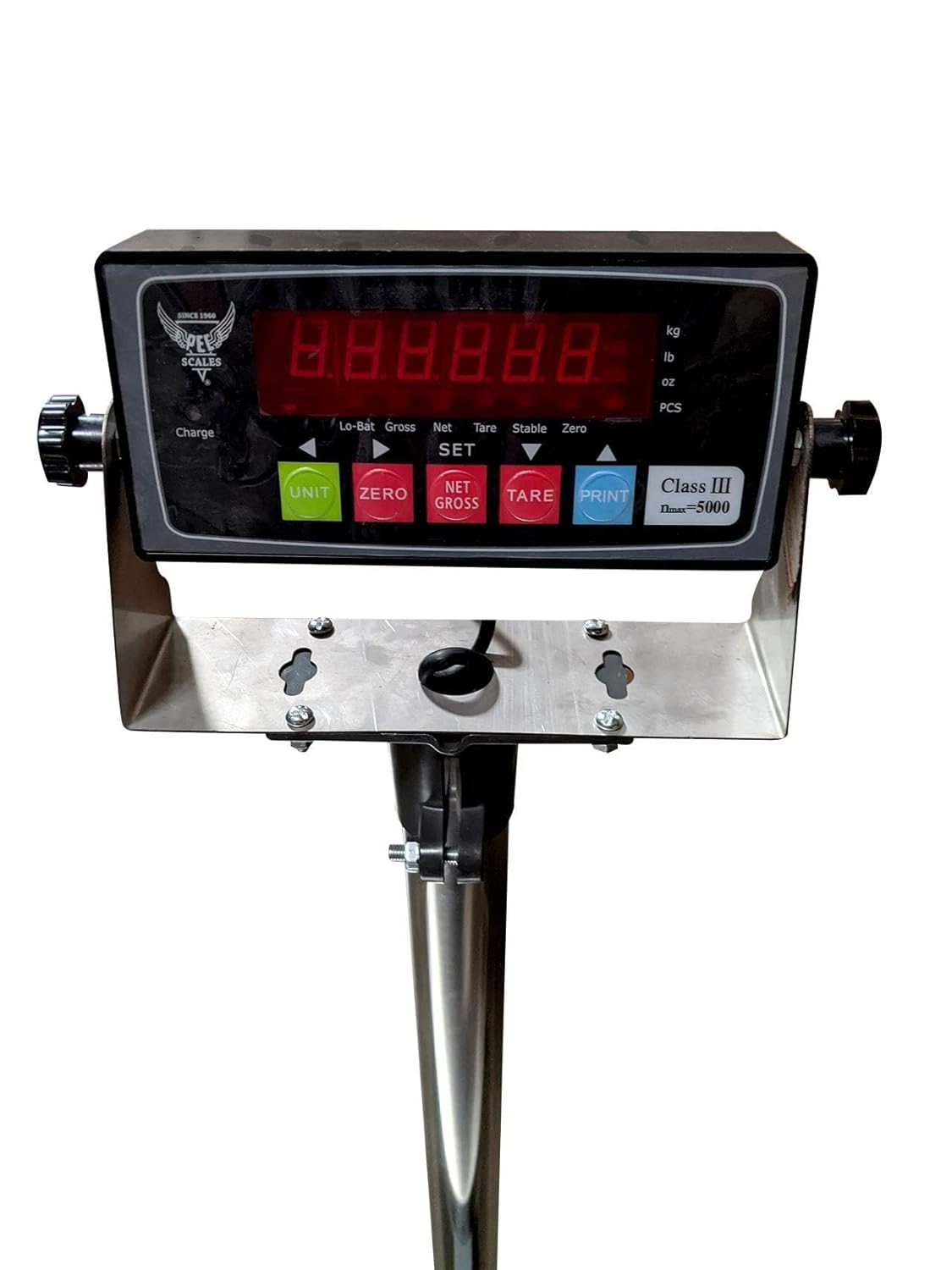 Stainless Steel Bench Scale, Commercial Digital Weighing Scale/Postal Scale/Shipping Scale, 600×0.02lb Capacity (12"x 16") - Lumora Desk