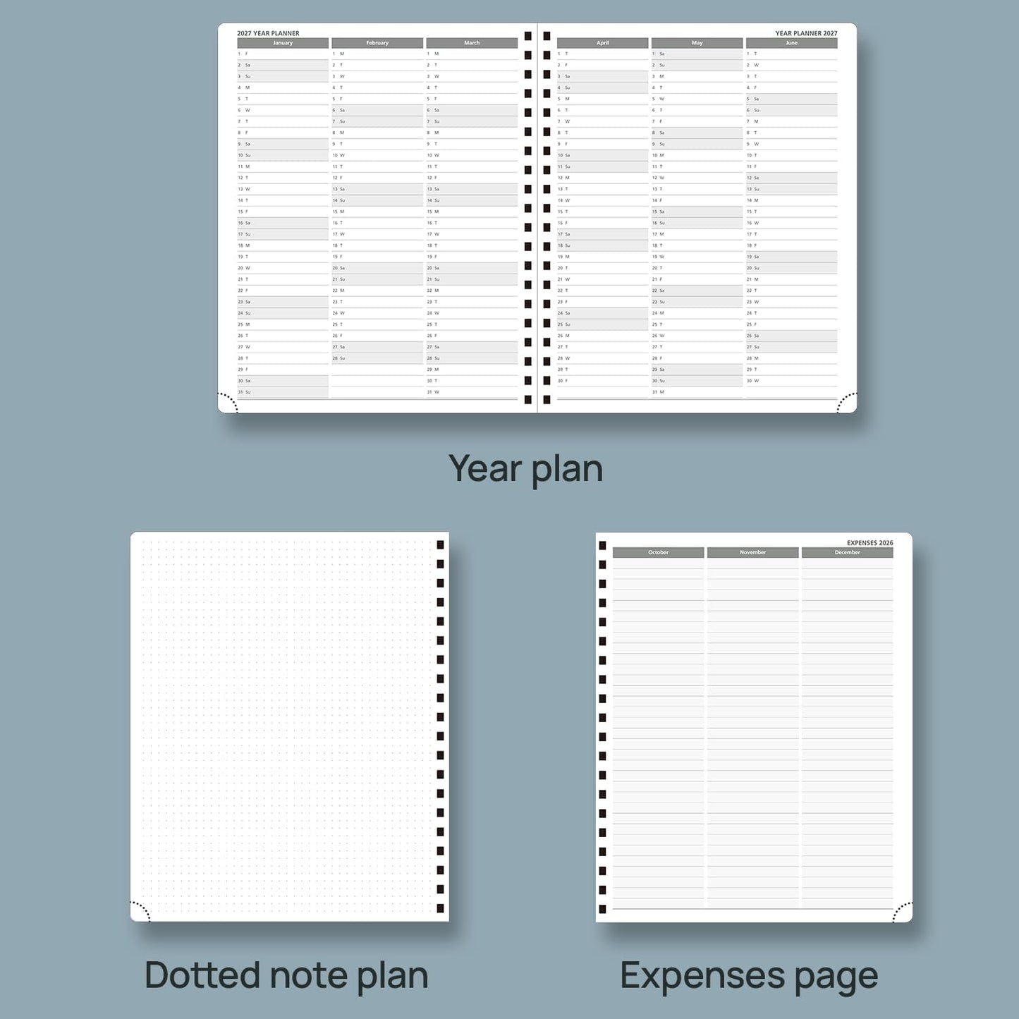 POPRUN 2026 Planner (Large - 8.5" x 10.5") with Hourly Schedule, Vertical Layout - 2026 Weekly Calendar (Jan. 2026 - Dec.2026) for Time Management, Monthly Tabs, Spiral Bound, Soft Cover - Green