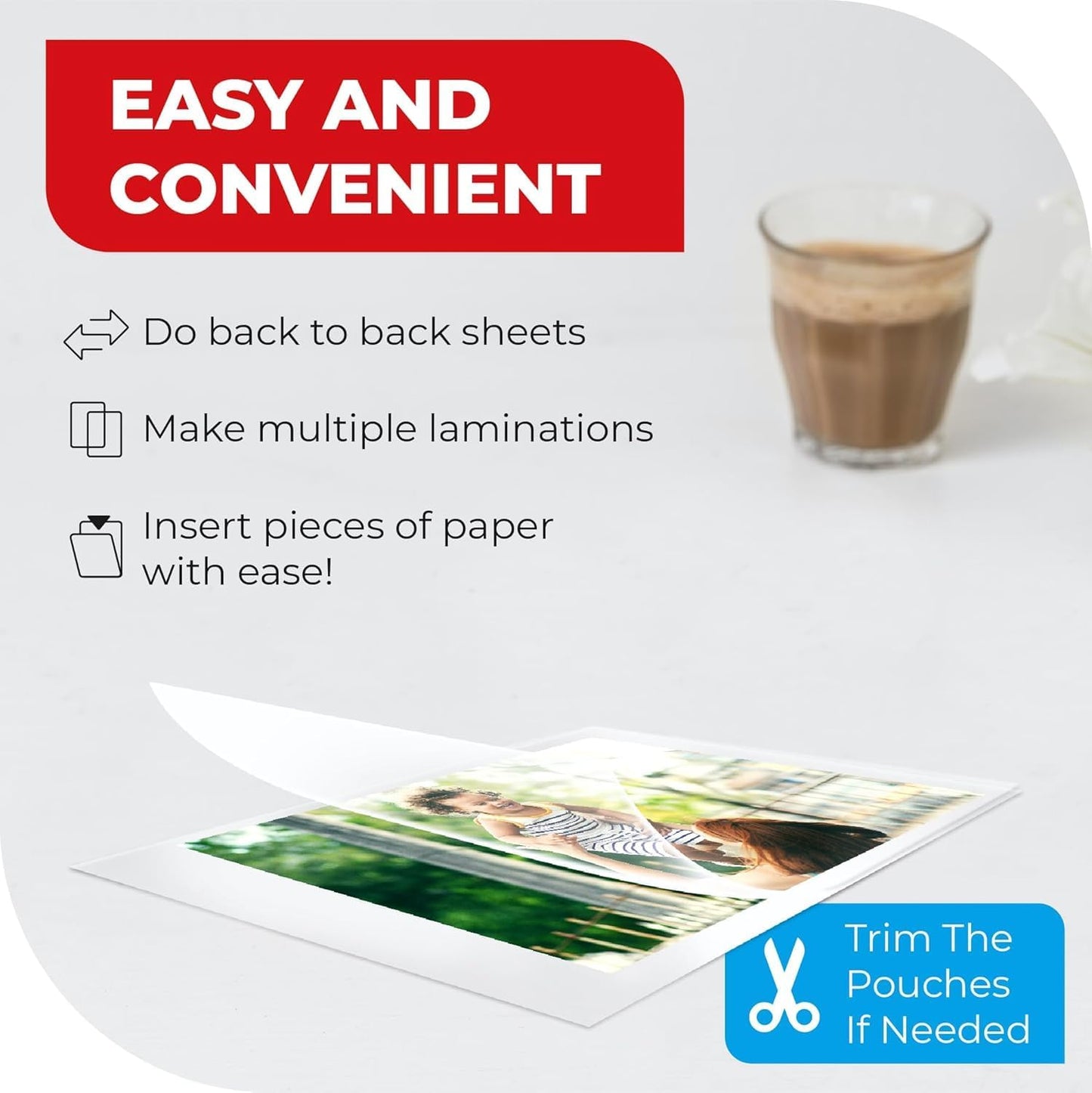 3MIL Thermal Laminating Sheets (200 Count) 9x11.5 inch, Letter Size, Dry-Erase Friendly Laminate Pouches, Compatible with Laminator Machine, Crystal Clear Laminated Finish