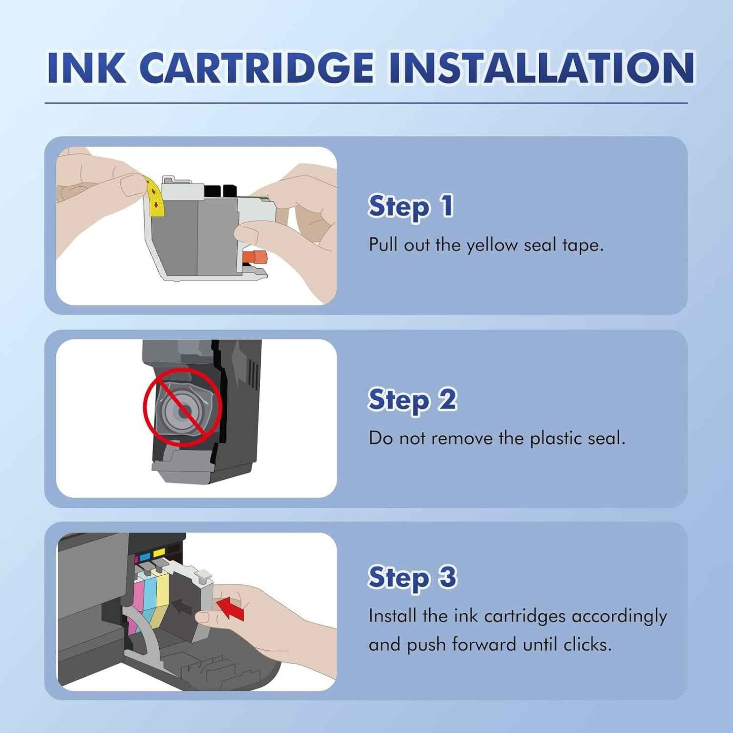 LC401 LC401XL MFC-J1010DW Ink Cartridges for Brother Printer LC 401 401XL for MFC-J1010DW MFC-J1170DW MFC-J1012DW MFC-J1800DW MFC J1010DW - 4 Pack High Yields Black Cyan Magenta Yellow