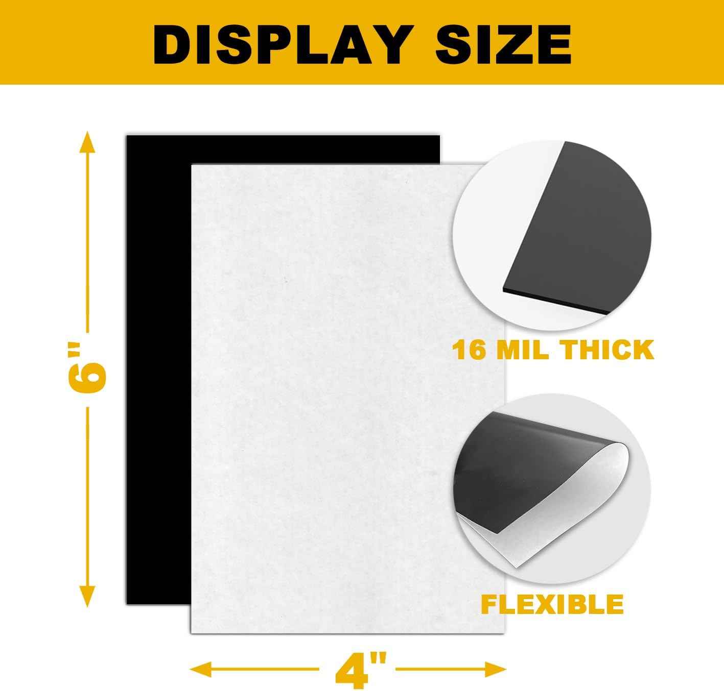 Magnetic Adhesive Sheets, 4x6 inch,12 Pack, Flexible Magnet with Self Adhesive Backing for Crafts and Pictures.(4x6 Inch)