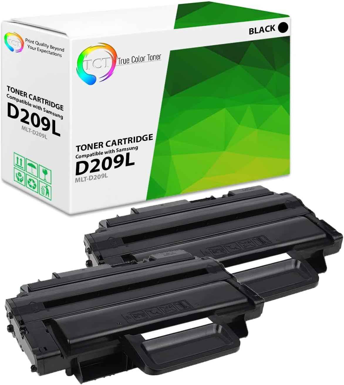 TCT D209L Toner Cartridge 2 Pack - Compatible Replacement for Samsung MLT-D209L Black High Yield Works with Samsung SCX-4824 4824FN 4825FN Printers (5,000 Pages)