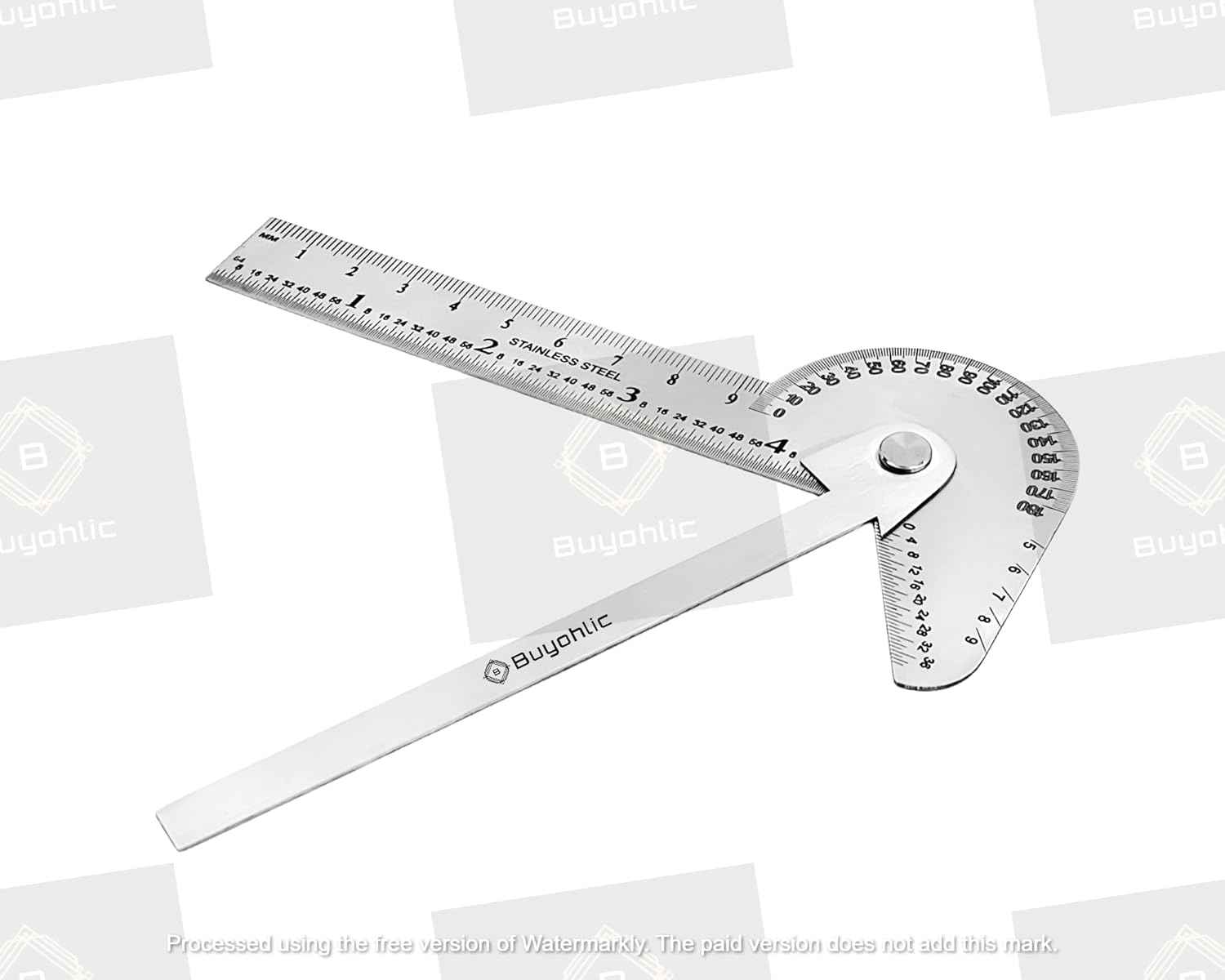 Buyohlic Multi Purpose Protractor Square Rule Centre Finder Drill Point Gauge Hand Tools