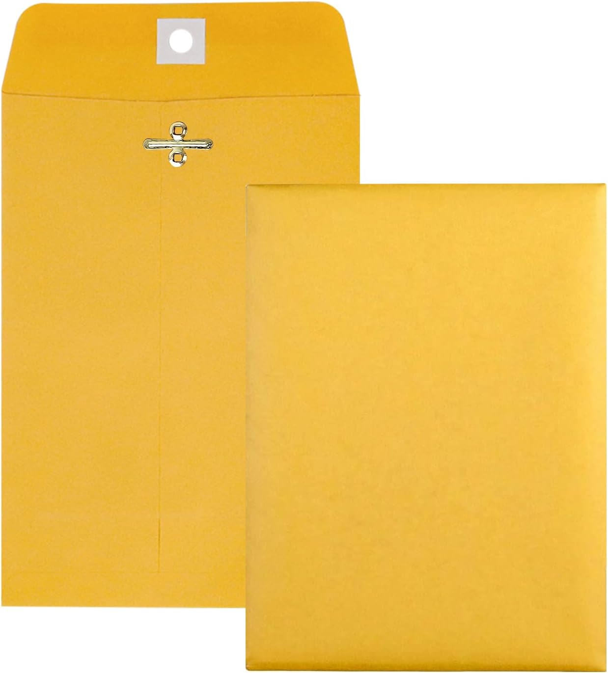 6” x 9” Clasp Envelopes with Gummed Seal Brown Kraft Catalog Envelopes Clasp Mailing Envelopes for Home, Office, Business 28 lb Kraft Paper,Pack of 50 - Lumora Desk