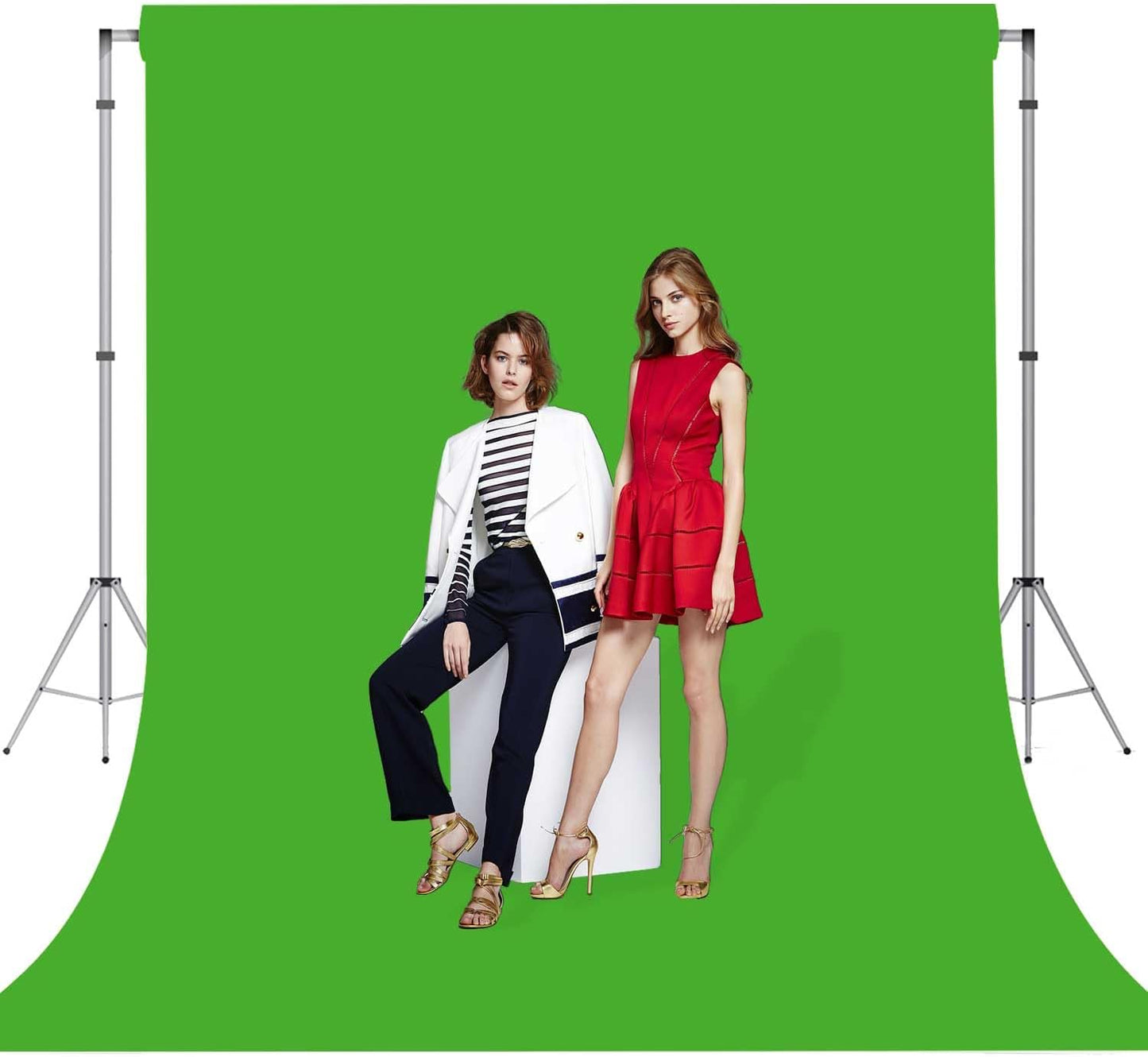 Green Screen Photo Backdrop for Photoshoot Green Background for Photography Photo Backdrop Curtain for Party 8 x 10 FT