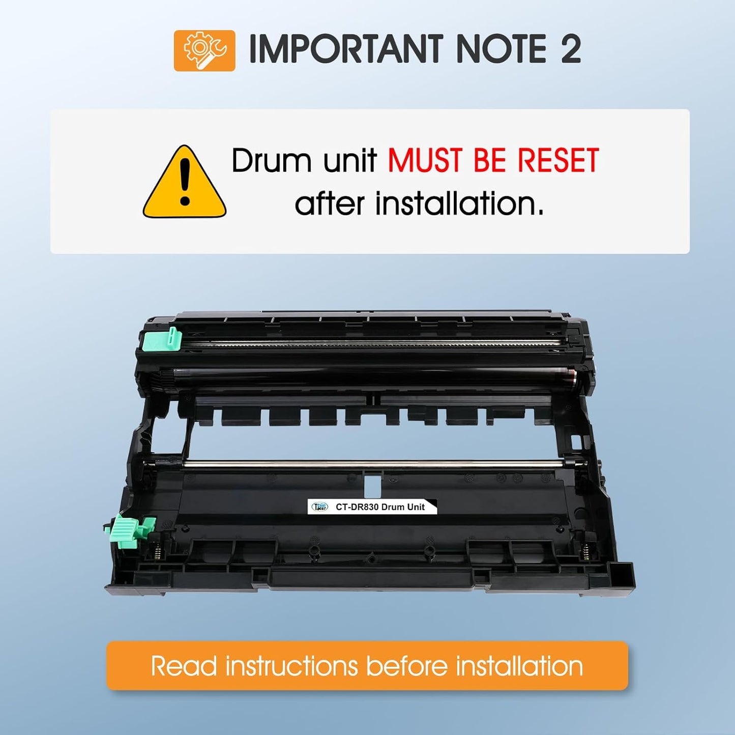 DR-830 DR830 Drum Unit Black 2 Pack Compatible Replacement for Brother DR830 DR 830 DR-830 for HL-L2400D L2405W L2460DW L2460DWXL L2865DW L2480DW DCP-L2640DW MFC-L2807DW L2820DW L2820DWXL Printer Ink