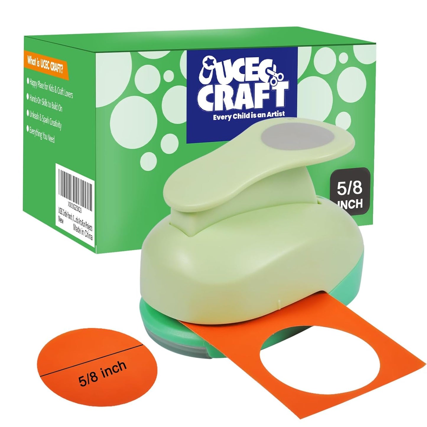 UCEC 5/8 Inch Circle Punch - Paper Circle Cutter, One Hole Punch for Paper Crafts, Scrapbooking, Gift Cards, Arts & Fun Projects