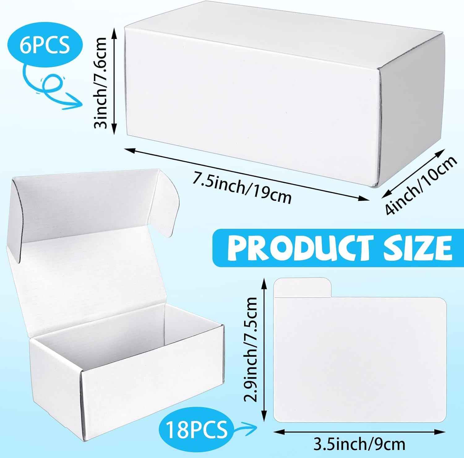 VOKOY Trading Card Storage Box with Dividers, 6 Pack • 400 Count Bulk Card Collection Case, Corrugated Cardboard Storage Box for Sports, TCG/Magic/Mtg Cards (Horizontal Length 7.5 Inch)