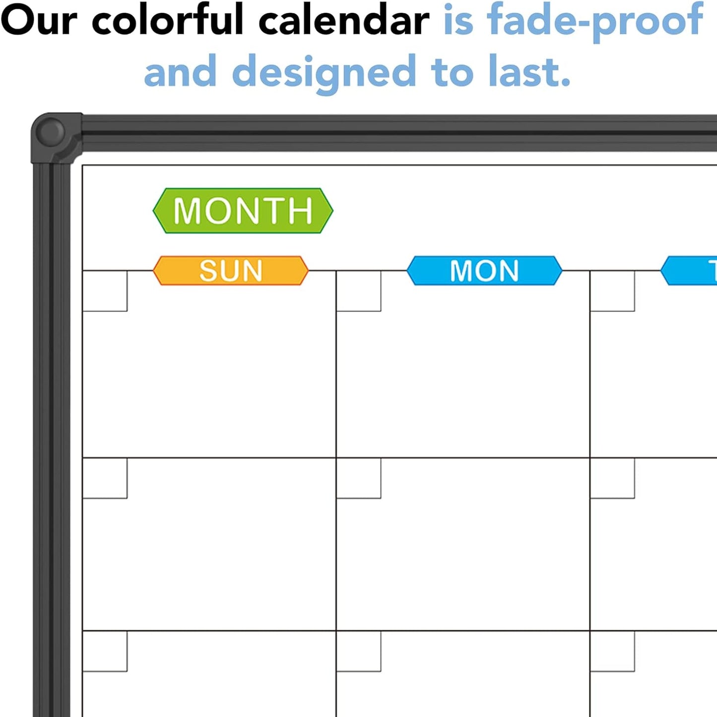 JILoffice Dry Erase Calendar Whiteboard - Magnetic White Board Calendar Monthly 36 X 24 Inch, 2 Pack, Black Aluminium Frame Wall Mounted Board for Office Home and School - Lumora Desk