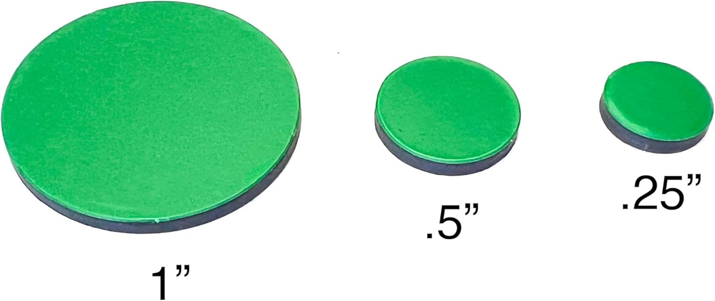 25-Pack, Double-Sided Reg Green Flip Magnet - 1" Red/Green, Go - No Go, Reversible Indicator for Efficient Organizational Communication, Ideal Indicator for Steel Surfaces