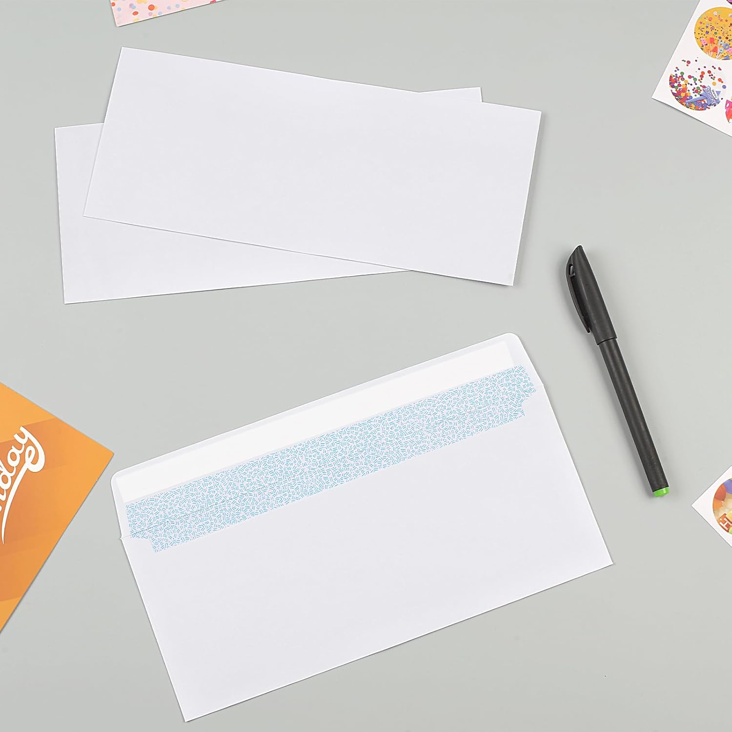 Joyberg 72 Packs #10 Envelopes, Business Envelopes, Envelopes Self Seal, Security Envelopes, Peel and Seal Closure, Size 4-1/8 X 9-1/2 Inches, White, 26LB - Lumora Desk