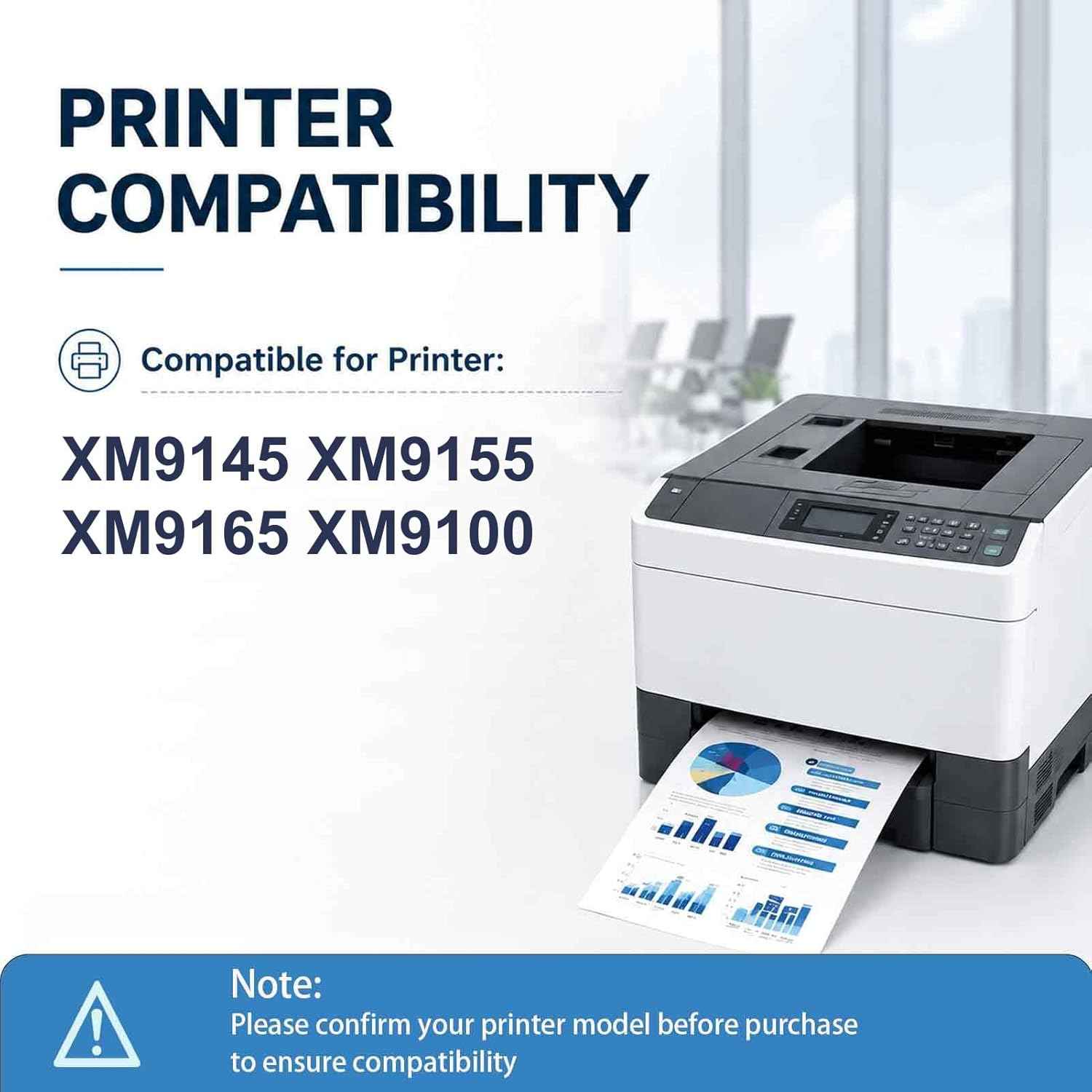 Compatible with Lexmark 24B6326 Toner Cartridge Fits for Lexmark XM9145 XM9155 XM9165 XM9100 Printers, 1 Black, Up to 25000 Pages