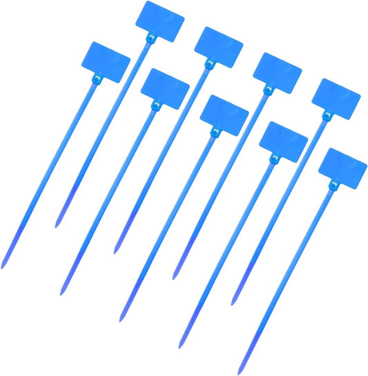 uxcell 100 Pcs Cable Label Marker Tags, Nylon Cable Zip Tie Tags 6.3 Inch Writable Self-Locking Wire Labels Zip Ties for Organization Marking, Blue