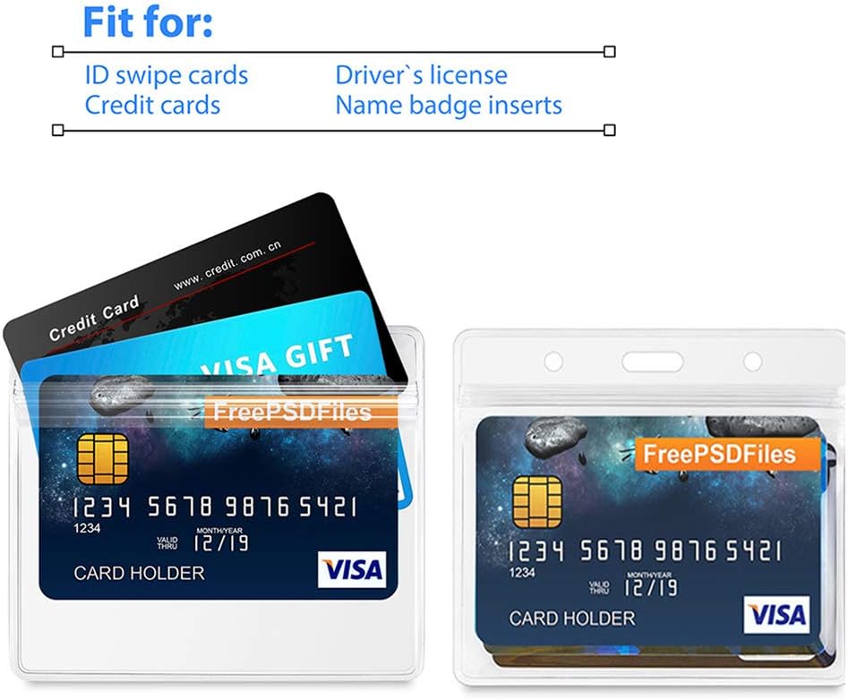 Lanyards with Id Holder Name Badges Waterproof Name tag Badge Holders with Neck Blue Lanyard Swivel J-Hook Clip 50 Pack