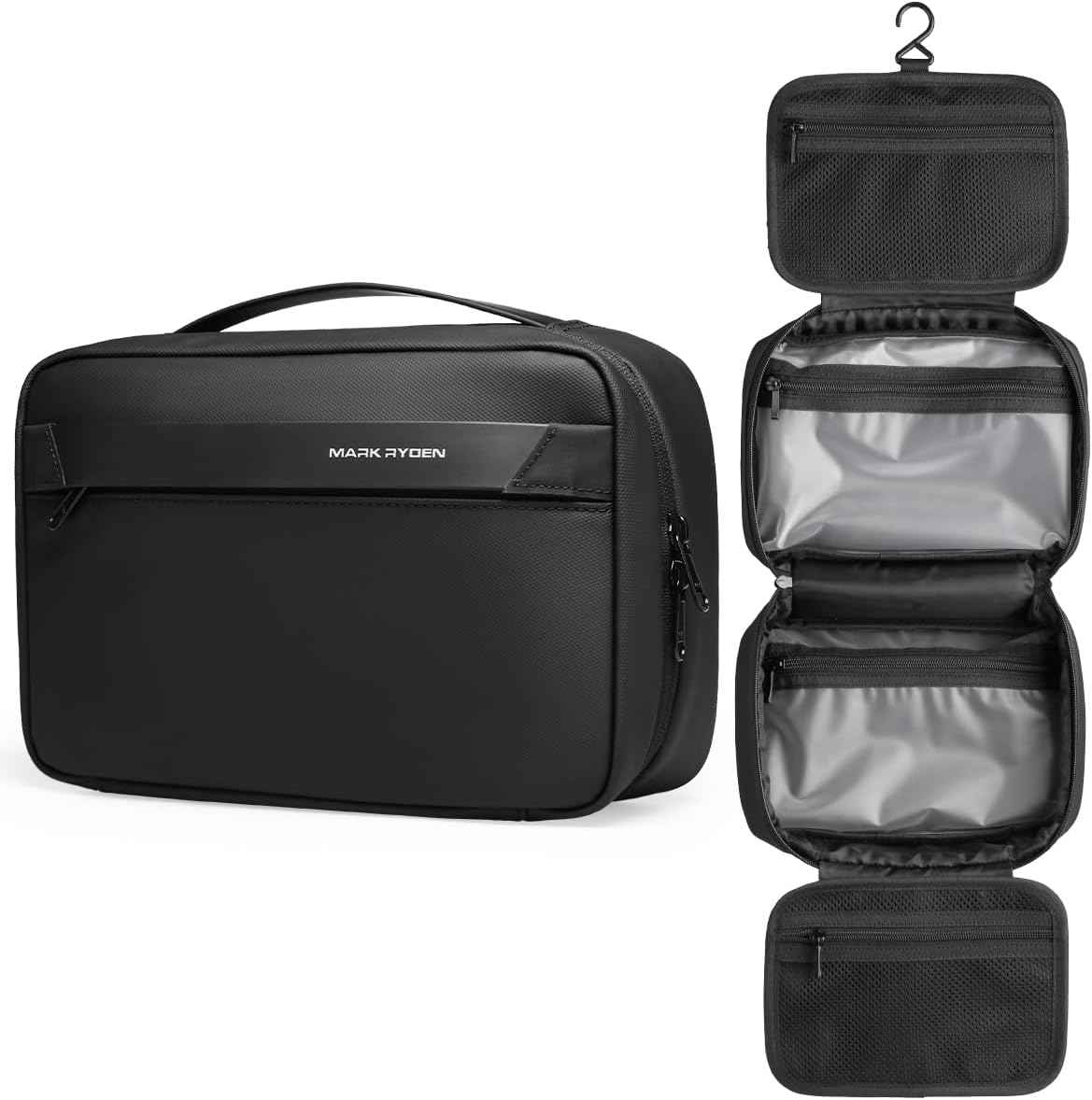 MARK RYDEN Toiletry Bag for Men, Travel Toiletry Organizer Dopp Kit Water-resistant Shaving Bag for Toiletries Accessories (Black)