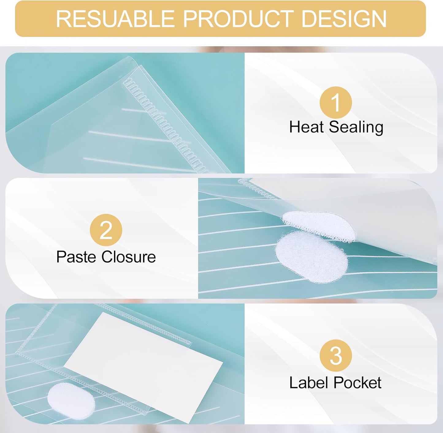 50 Pack, Clear Plastic Envelopes File Folders, HeavyDuty Document Holder with Label Pockets for Letter and A4 Size, Document Folder for School Home Work Office Organizer (50)