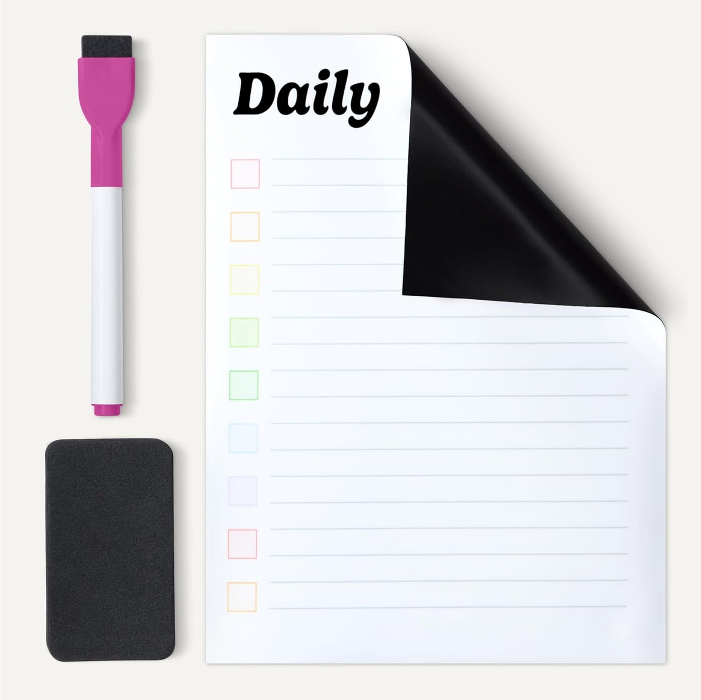 Amazon Basics Magnetic Dry Erase Calendar Whiteboard Set (3-Pack) for Fridge, 8 Markers and Eraser - Lumora Desk