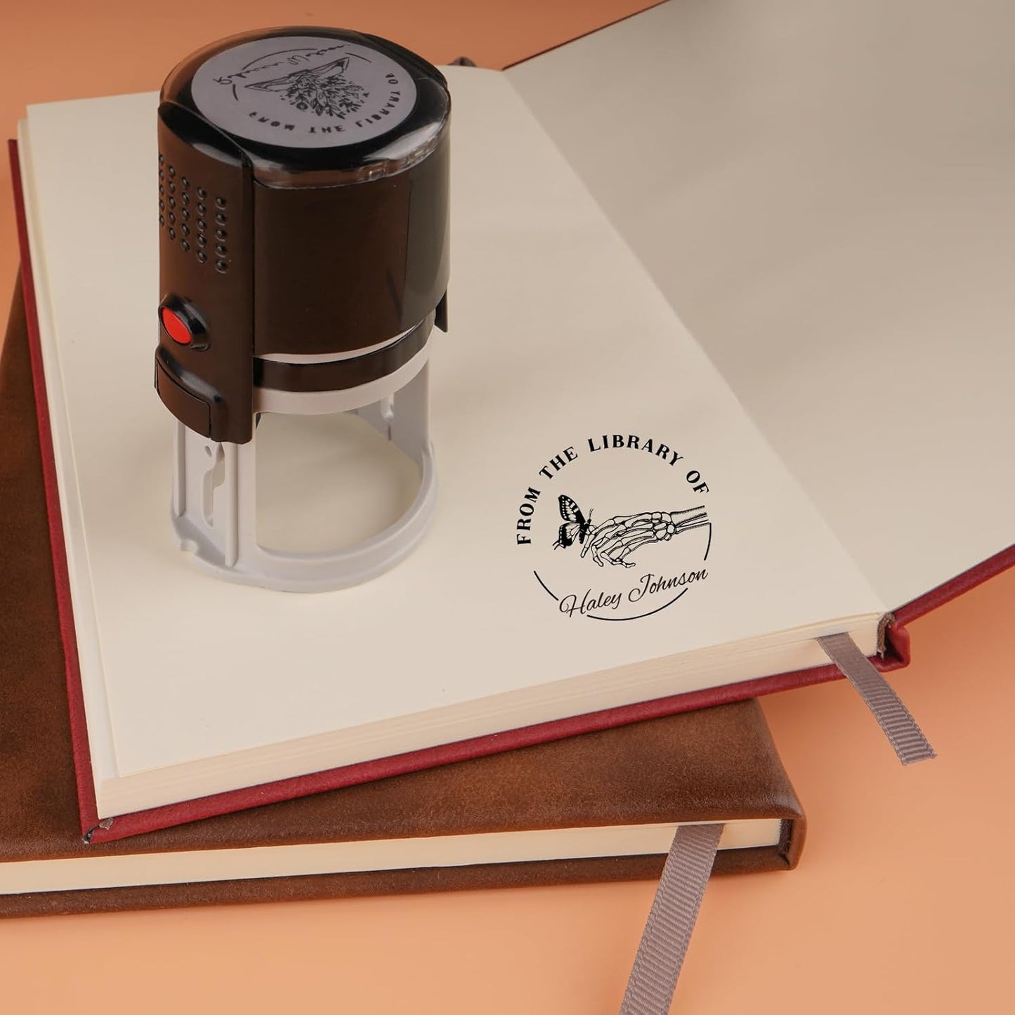Custom Self-Inking Stamps | Personalized Book Stamp Gift for Book Lovers | 5 Ink Colors (Style01)