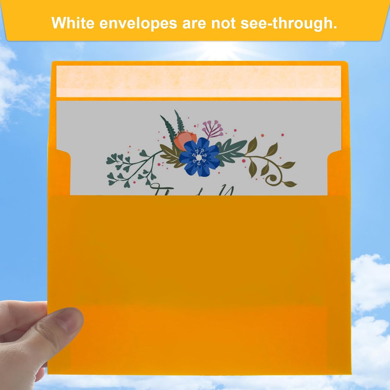 Joyberg 50 Pack Yellow 5x7 Envelopes - Self Seal for Weddings, Photos, Greeting Cards & Mailing - Lumora Desk