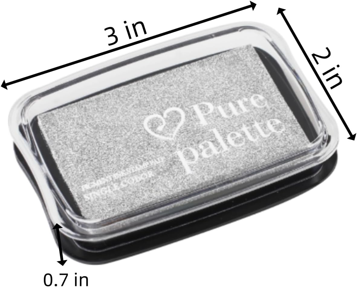 Large Finger Ink Pads for Kids Washable Craft Ink Stamp Pads, DIY for Rubber Stamps, Paper, Scrapbooking, Wood Fabric, Best Gift for Kids (3 x2inch Silver)