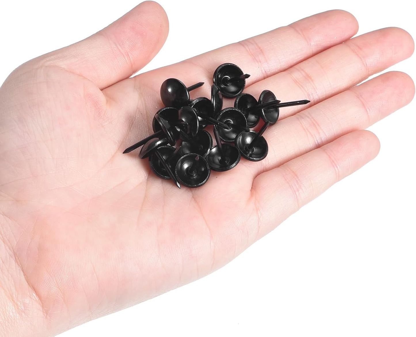 uxcell Upholstery Tacks Nail Pins Furniture, 50Pcs 11x17mm Thumb Tack Pins Assortment Kit Carbon Steel for Home Sofa DIY Decorative Nail Heads Nails, Black