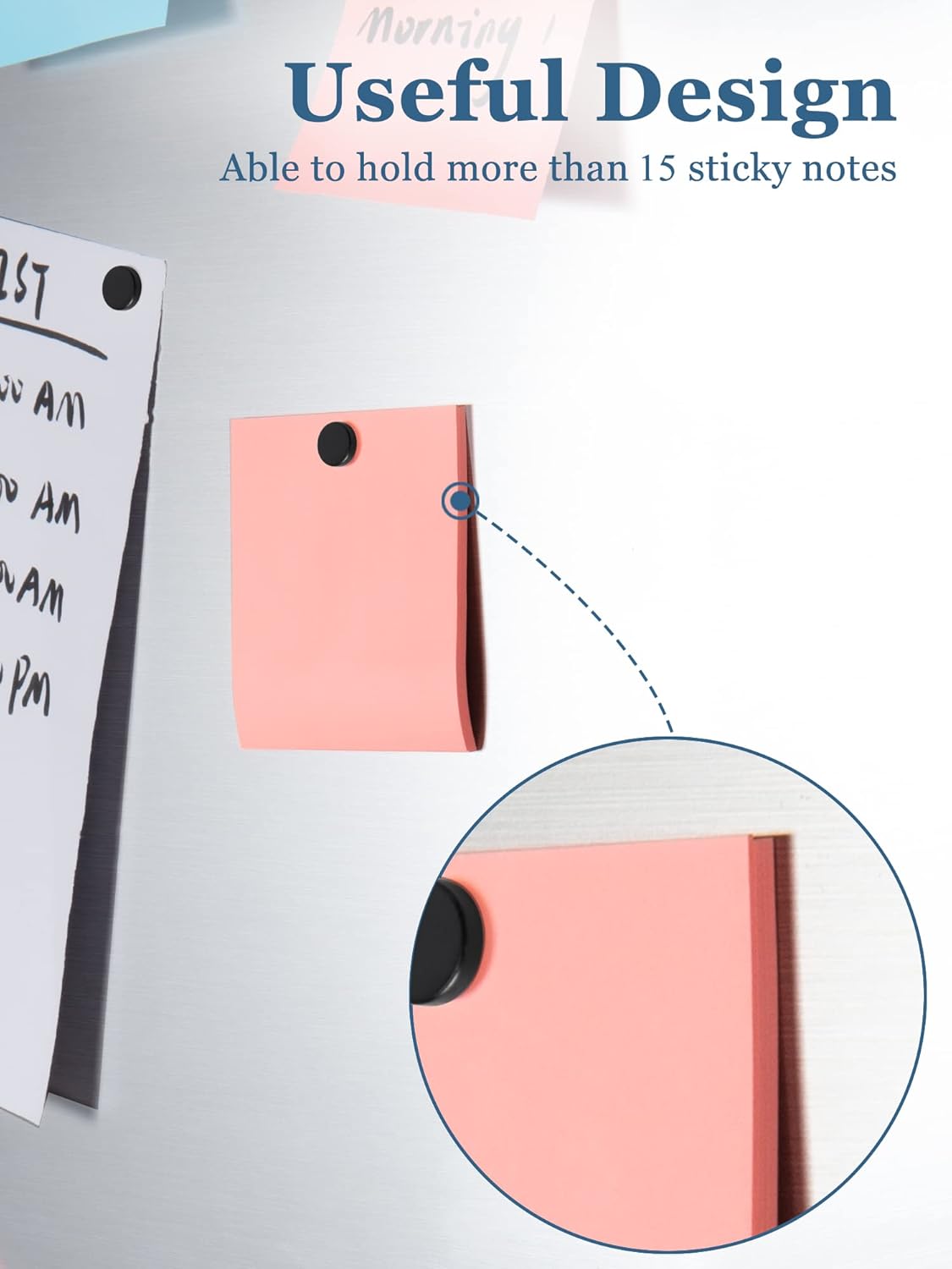 SMARTAKE 100 Pcs Refrigerator Magnets, Small Round Fridge Magnets, Multi-Use Premium Neodymium Office Magnets for Fridge, Whiteboard, Billboard in Home, Kitchen, Office and School (Black)