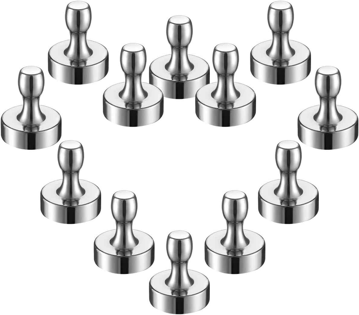 BTLIN Fridge Magnets Extra Strong, Large Heavy Duty Magnetic Push Pins for Kitchen Refrigerator Metal Bulletin Board Whiteboard Office 12Pack 15x18mm