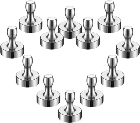 BTLIN Fridge Magnets Extra Strong, Large Heavy Duty Magnetic Push Pins for Kitchen Refrigerator Metal Bulletin Board Whiteboard Office 12Pack 15x18mm