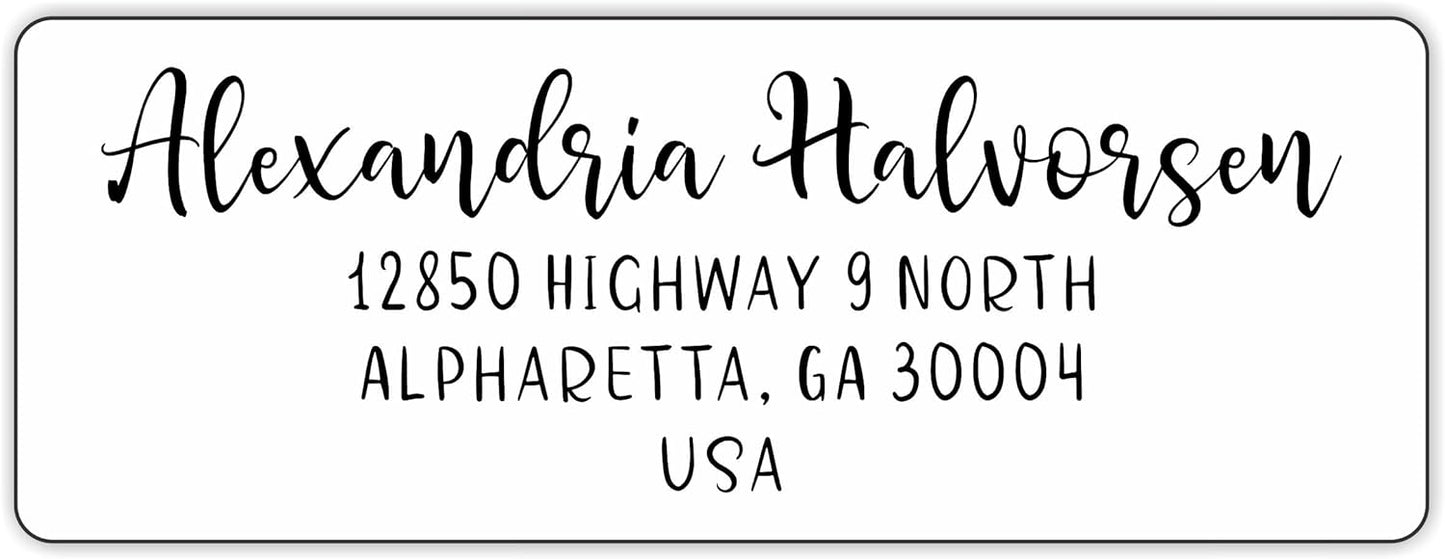 White Address Labels - Personalized Return Address Labels, Custom Printed Mailing and Shipping Labels for Envelopes, Packages, Business, Home Use (Joyful Script) - Lumora Desk