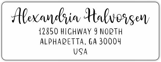 White Address Labels - Personalized Return Address Labels, Custom Printed Mailing and Shipping Labels for Envelopes, Packages, Business, Home Use (Joyful Script) - Lumora Desk