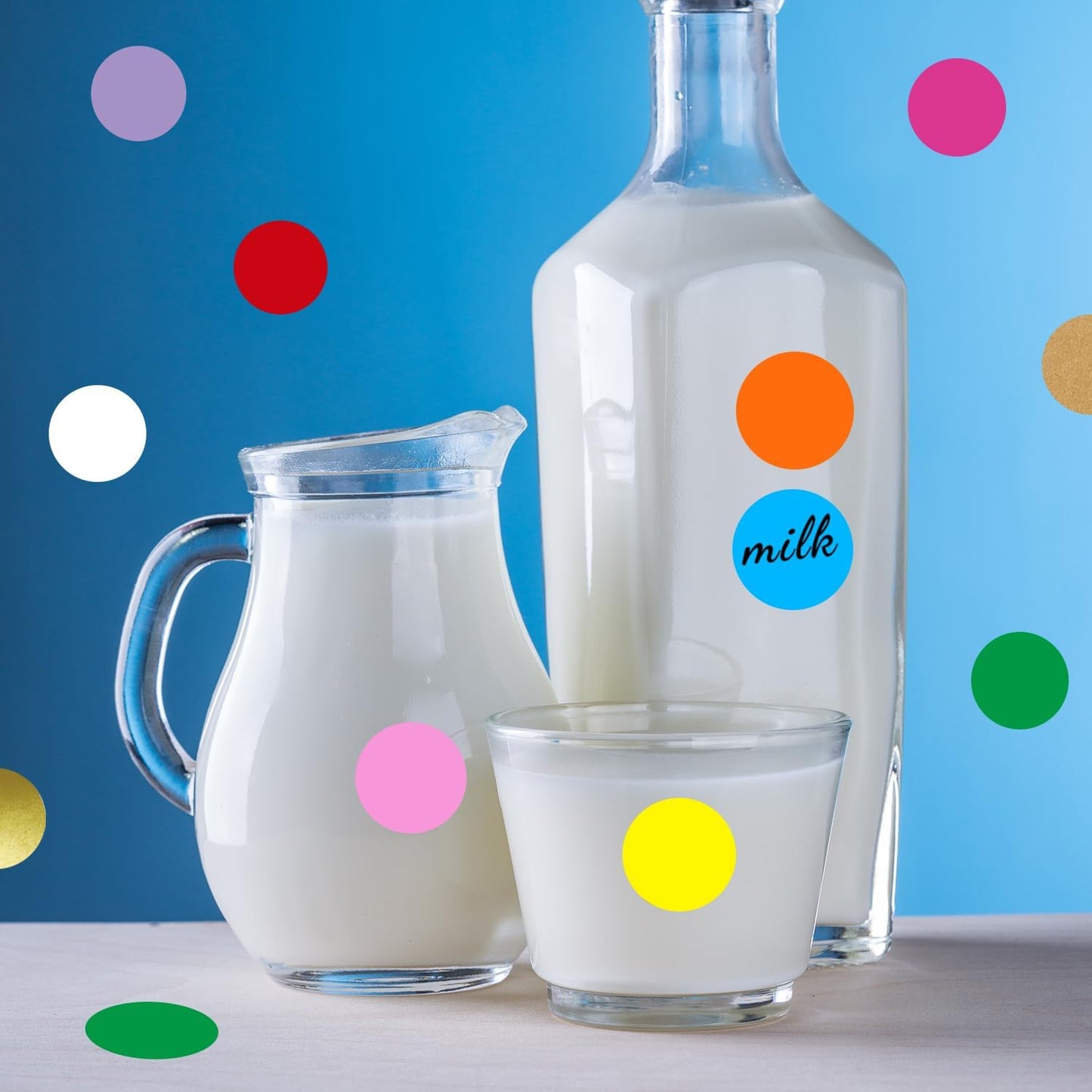 1 Inch Removable Color Code Dot Sticker Round Labels,Garage Sale Stickers Price Tags Label Blank Yard Sale Circle Dot Stickers Removable Writable Not Blurry (1050 Pack,Blue)