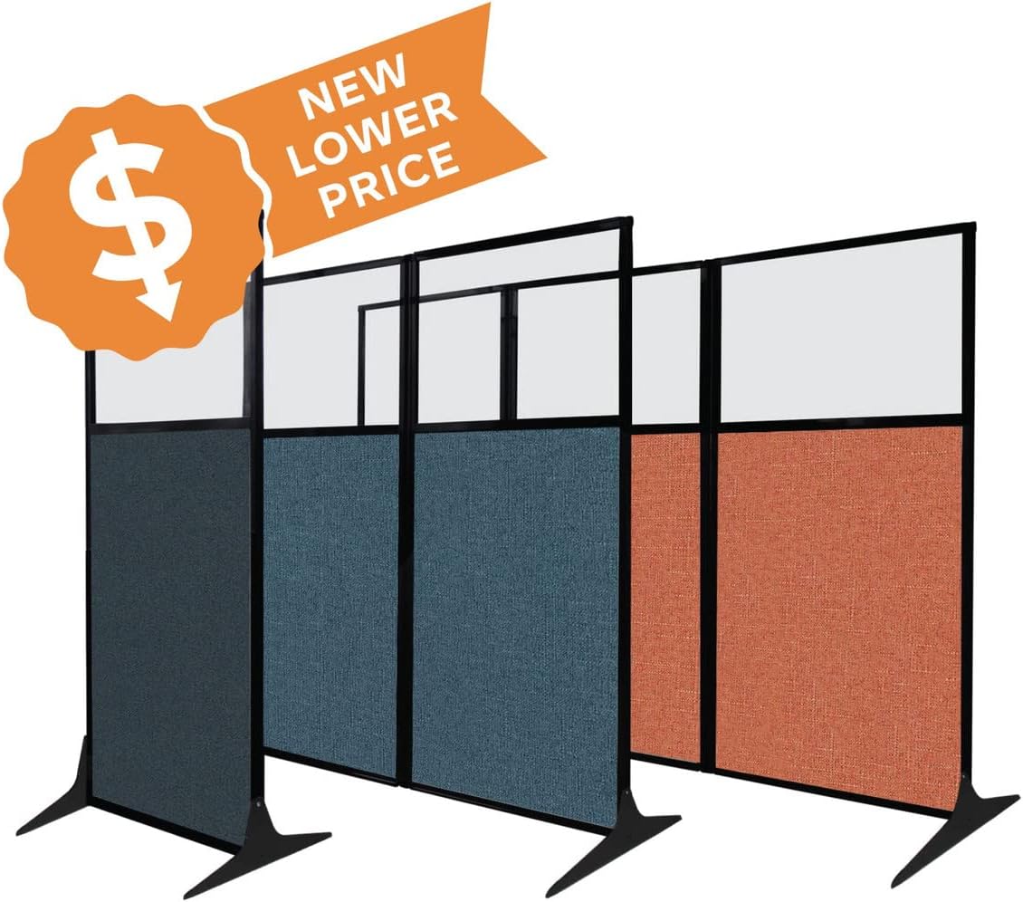 Versare Office Workstation Screen | Portable Wall Divider | Modern Cubicle | Freestanding Privacy Screen | Flexible Work Space | 1 Panel | 33" Wide x 70" Tall Marble Gray SoundSorb Panels